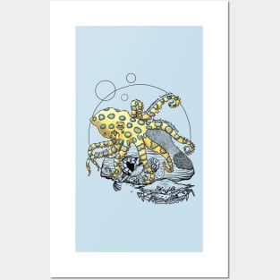 Greater Blue Ringed Octopus Doodle Posters and Art